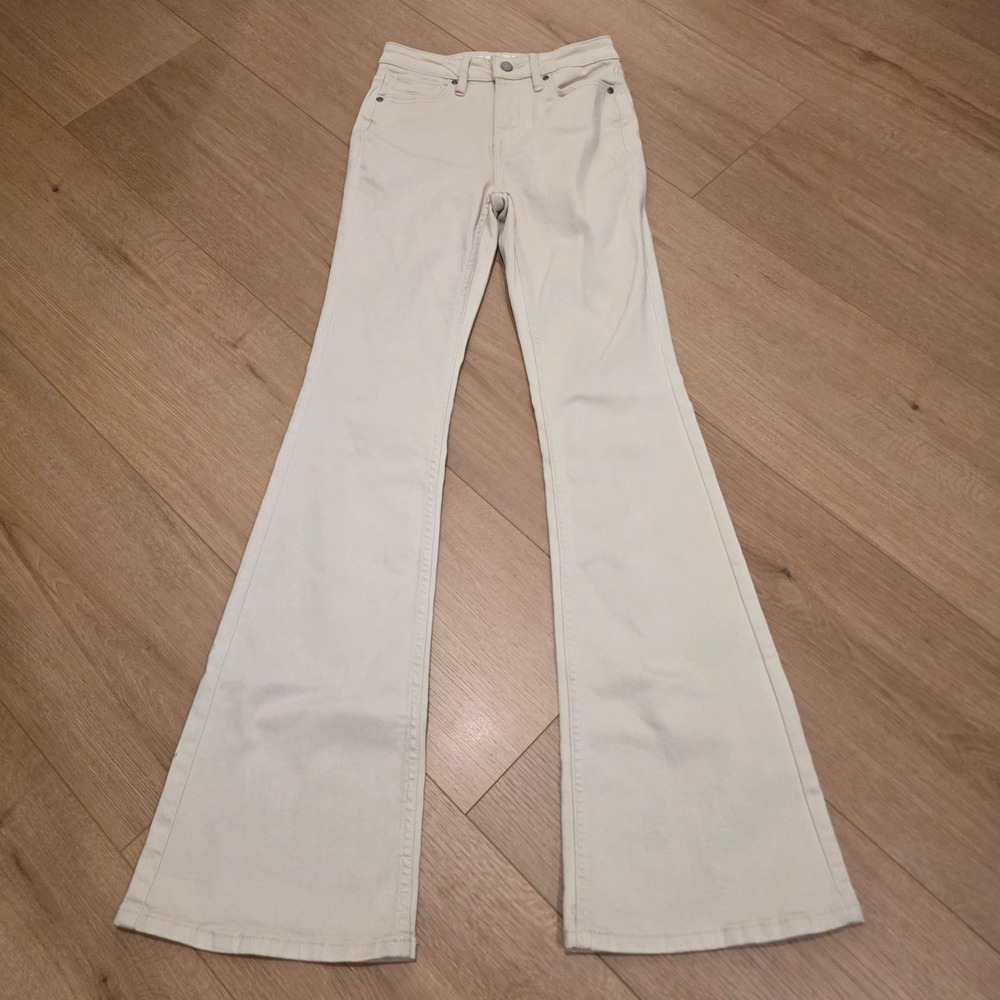 Idyllwind Miranda Lambert Cream High Rise Flare Jeans Size 0W x 34L Retro Boho